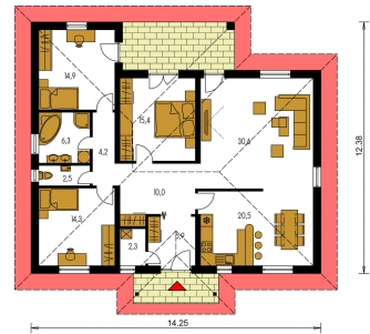 Grundriss des Erdgeschosses - BUNGALOW 5